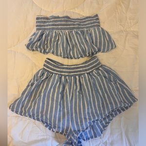 Carolina blue shorts and crop top set